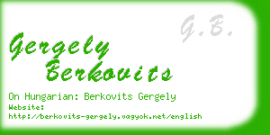 gergely berkovits business card